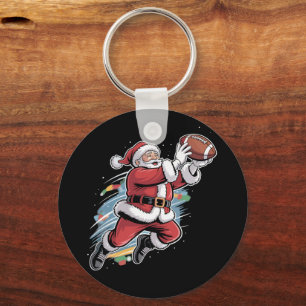 Weihnachtsmann spielt American Football Weihnachte Schlüsselanhänger
