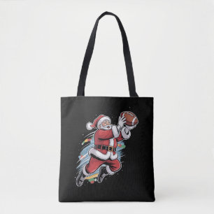 Weihnachtsmann spielt American Football Weihnachte Tasche