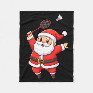 Weihnachtsmann spielt Badminton Süßes Badminton L Fleecedecke