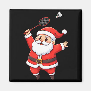 Weihnachtsmann spielt Badminton Süßes Badminton L Magnet