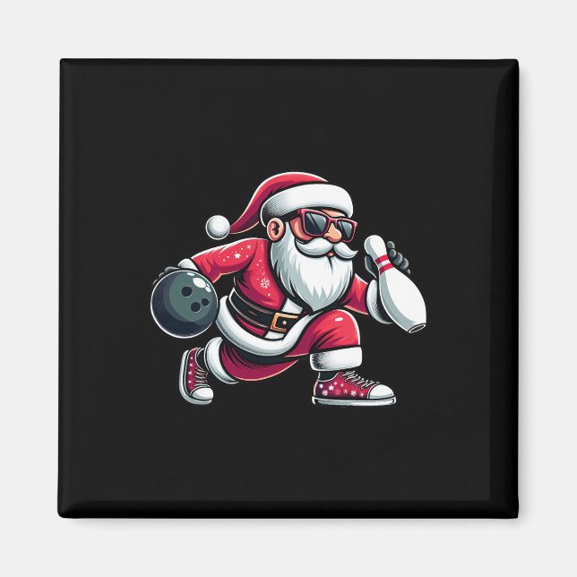 Weihnachtsmann spielt Bowling Funny Boys Ki Magnet (Vorne)