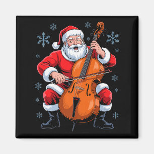 Weihnachtsmann spielt Cello Lustiger Feiertag Chri Magnet