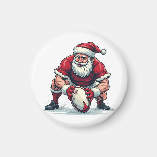 Weihnachtsmann spielt Fantasy Football Weihnachten Magnet