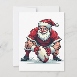 Weihnachtsmann spielt Fantasy-Football-Weihnachts- Mitteilungskarte