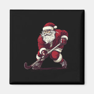 Weihnachtsmann spielt Feldhockey Lustiges Feldhock Magnet