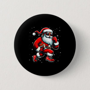 Weihnachtsmann spielt Fußball Männer Jungen Weihna Button