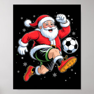 Weihnachtsmann spielt Fußball Weihnachten Jungen M Poster