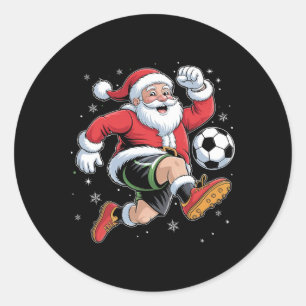 Weihnachtsmann spielt Fußball Weihnachten Jungen M Runder Aufkleber