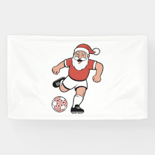Weihnachtsmann spielt Fußball Weihnachten Spieler Banner