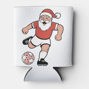 Weihnachtsmann spielt Fußball Weihnachten Spieler Dosenkühler