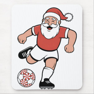 Weihnachtsmann spielt Fußball Weihnachten Spieler Mousepad