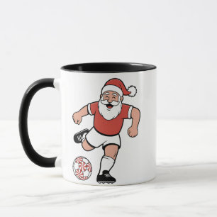 Weihnachtsmann spielt Fußball Weihnachten Spieler Tasse