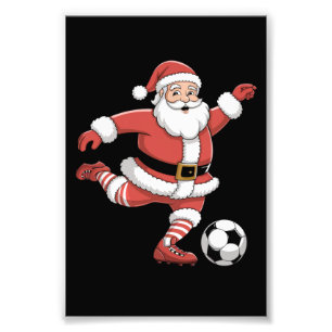 Weihnachtsmann spielt Fußball Weihnachten Sport Fotodruck