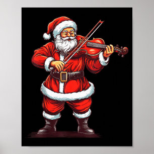 Weihnachtsmann spielt Geige Lustiger Geiger Geigen Poster