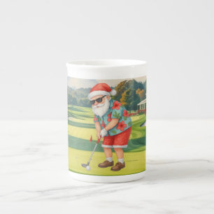 WEIHNACHTSMANN spielt Golf Weihnachtsferien  Prozellantasse