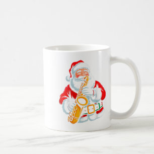 Weihnachtsmann spielt Saxophon Xmas Stimmung Lusti Kaffeetasse