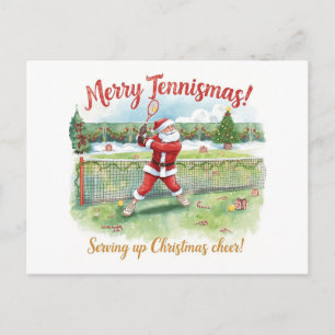 Weihnachtsmann spielt Tennis Weihnachtsurlaub  Feiertagspostkarte