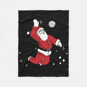 Weihnachtsmann spielt Volleyball Weihnachten Pyjam Fleecedecke