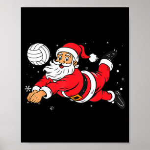 Weihnachtsmann spielt Volleyball Weihnachten Pyjam Poster