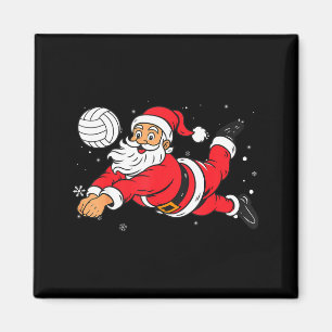 Weihnachtsmann spielt Volleyball Weihnachts-Pyjama Magnet