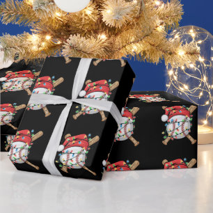Weihnachtsmann Sport Weihnachten Baseballspieler Geschenkpapier