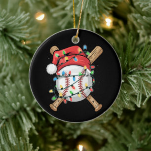 Weihnachtsmann Sport Weihnachten Baseballspieler Keramik Ornament
