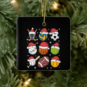 Weihnachtsmann Sport Weihnachten Sport Ball Spiele Keramikornament