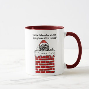 Weihnachtsmann steckt in einem Kamin Becher Tasse