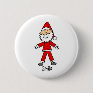 Weihnachtsmann-Strichmännchen-Knopf Button