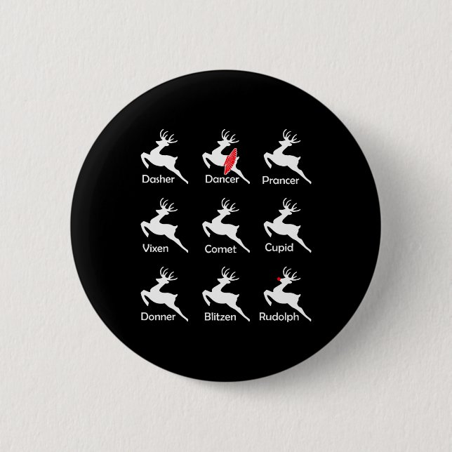 Weihnachtsmann Tänzer Ballerina Tanz Button (Vorderseite)