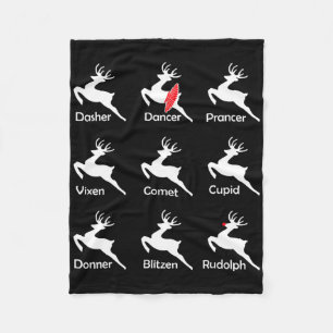 Weihnachtsmann Tänzer Ballerina Tanz Fleecedecke