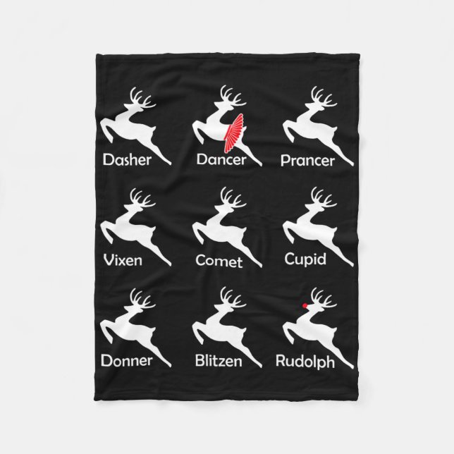 Weihnachtsmann Tänzer Ballerina Tanz Fleecedecke (Vorderseite)