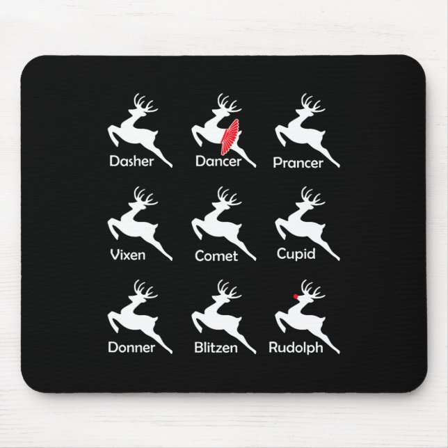 Weihnachtsmann Tänzer Ballerina Tanz Mousepad (Vorne)