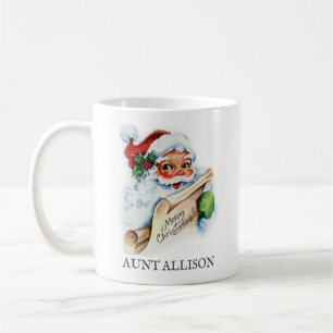 Weihnachtsmann-Tasse, Vintage mit Namen Kaffeetasse