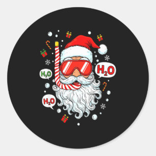 Weihnachtsmann-Taucherausrüstung Lustiger Taucher Runder Aufkleber