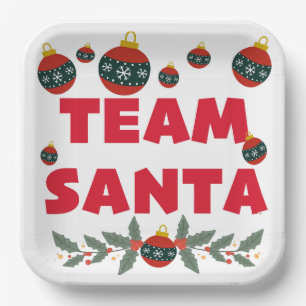 Weihnachtsmann-Team Pappteller