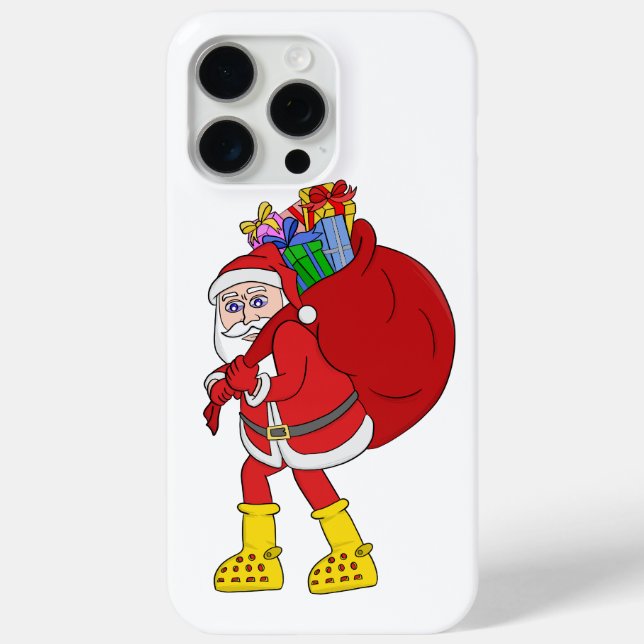 Weihnachtsmann trägt große gelbe Stiefel Case-Mate iPhone Hülle (Rückseite)