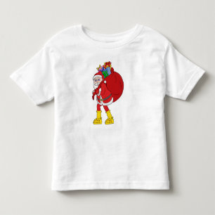 Weihnachtsmann trägt große gelbe Stiefel Kleinkind T-shirt