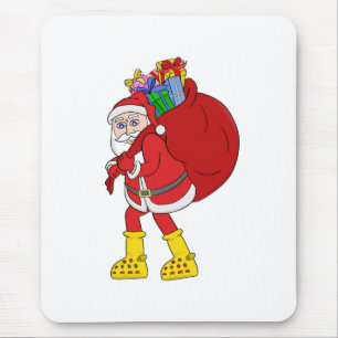 Weihnachtsmann trägt große gelbe Stiefel Mousepad