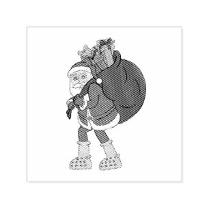Weihnachtsmann trägt große gelbe Stiefel Permastempel