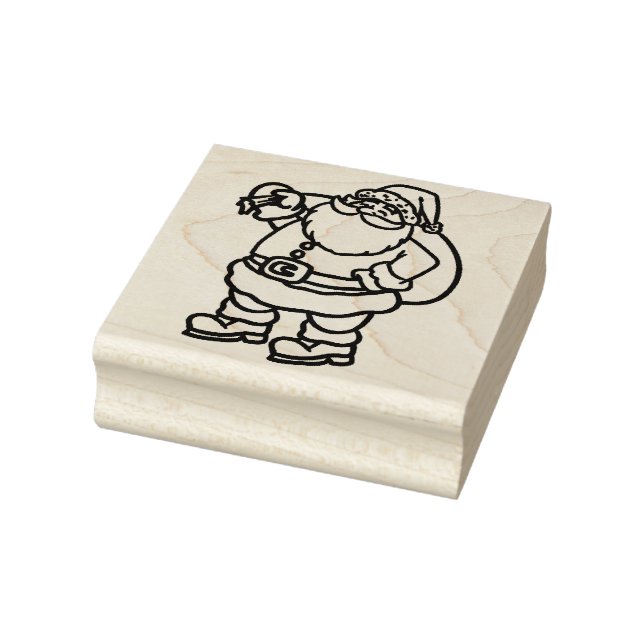 Weihnachtsmann trägt Sack Weihnachtskautschuk-Brie Gummistempel (Stempel)