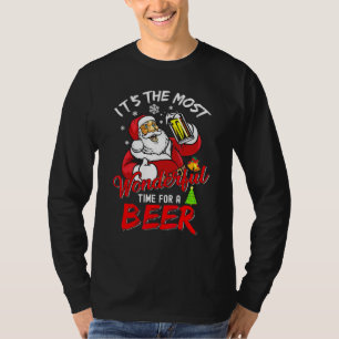 Weihnachtsmann trinkt Bier Wundervolle Zeit T-Shirt