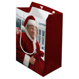 Weihnachtsmann Trump mit roter Geschenktasche Mittlere Geschenktüte
