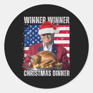 Weihnachtsmann Trump Spaß Funny Trump Xmas Runder Aufkleber