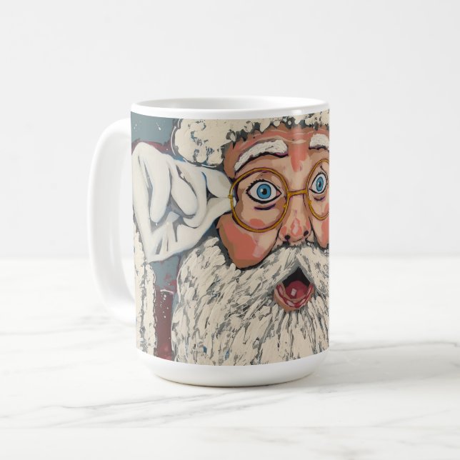 Weihnachtsmann überrascht kaffeetasse (Vorderseite Links)