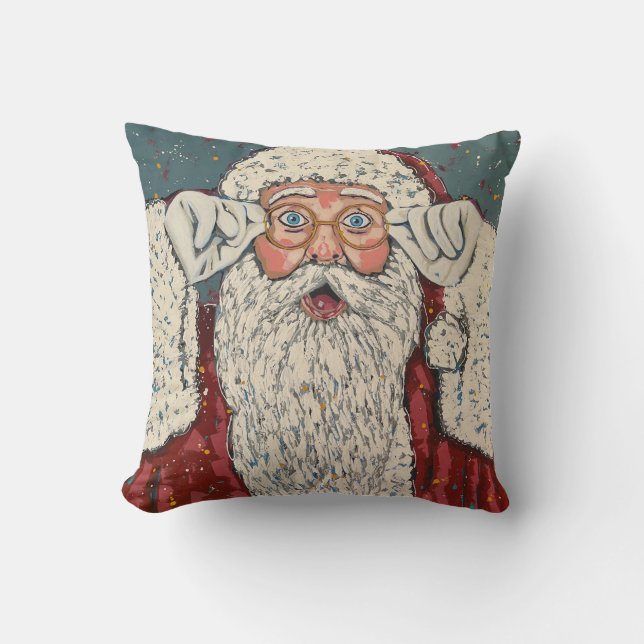 Weihnachtsmann überrascht kissen (Vorderseite)