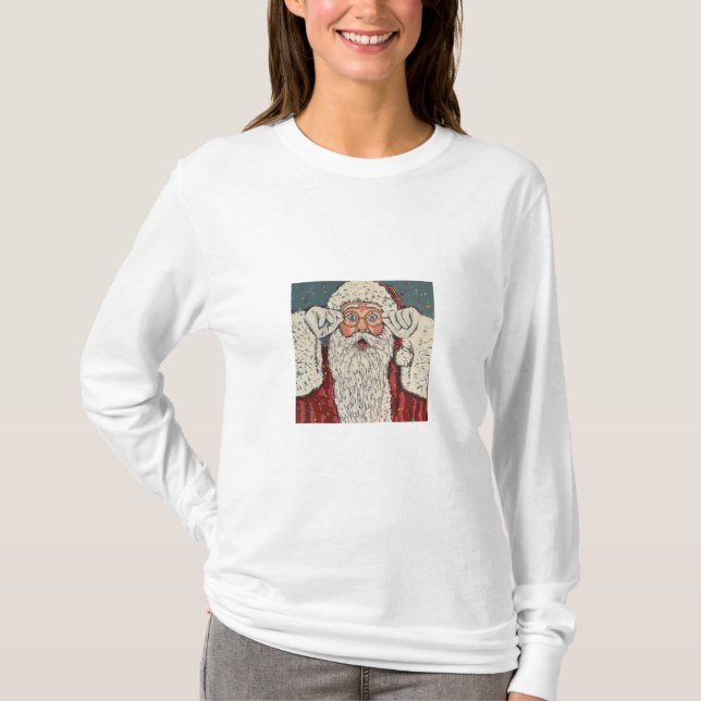 Weihnachtsmann überrascht T-Shirt (Vorderseite)