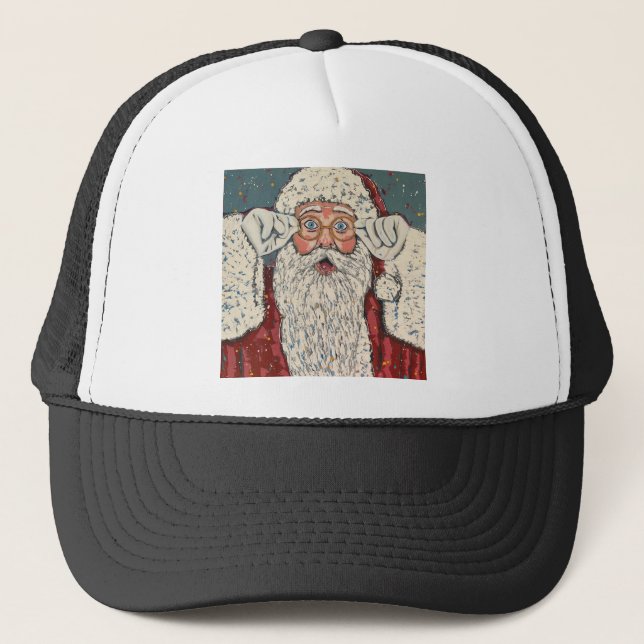 Weihnachtsmann Überrascht Truckerkappe (Vorderseite)