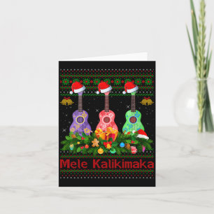 Weihnachtsmann Ukulele Gitarre Hässlicher Xmas Pul Karte