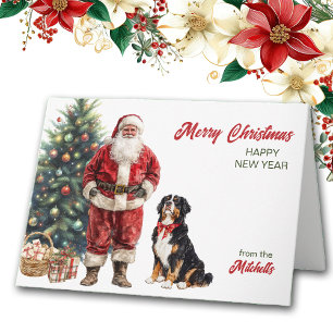 Weihnachtsmann und Berner Hund Weihnachten